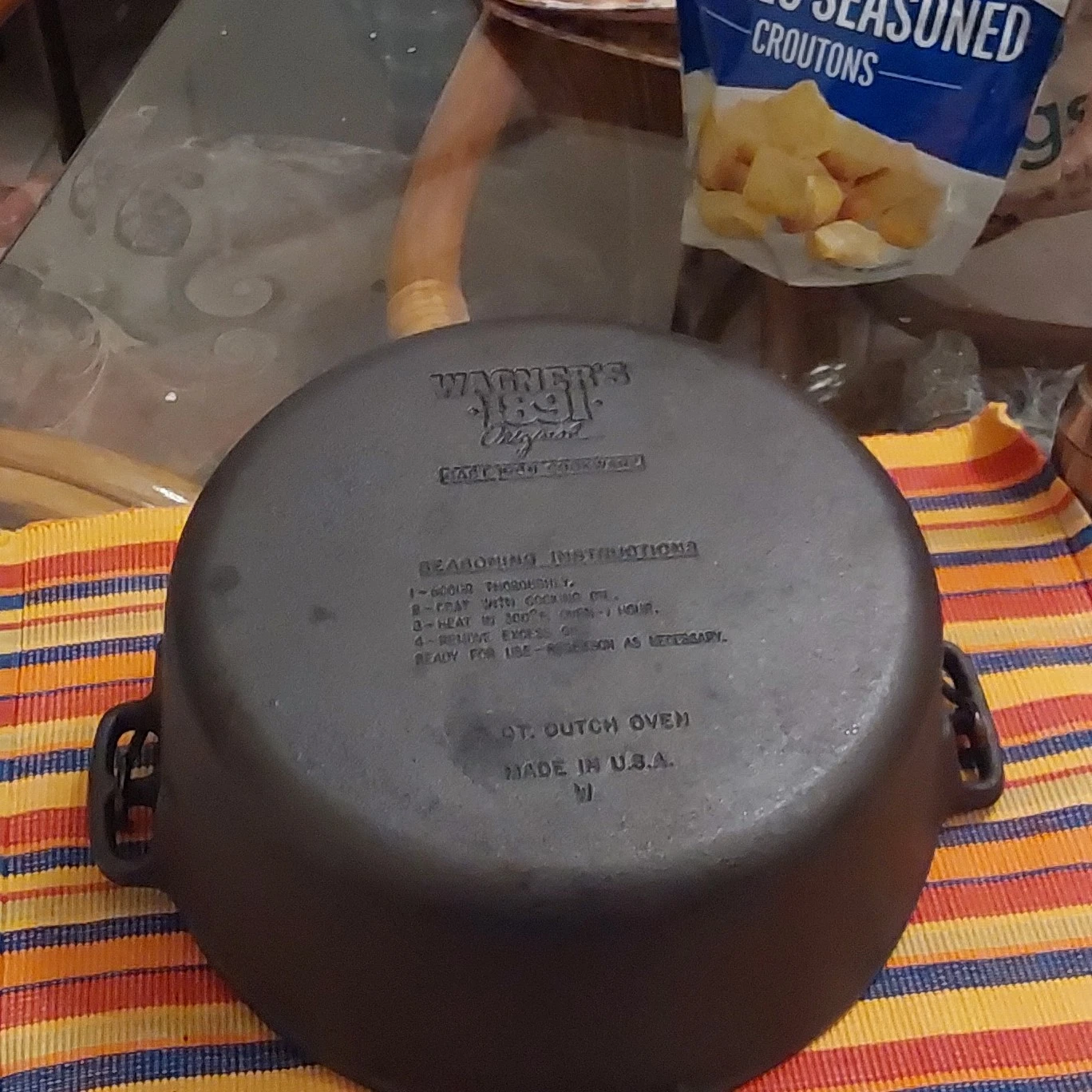 wagner's 1891 original cast iron 5 qt dutch oven cookware made in usa