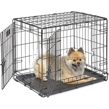 24-Inch Metal Dog Crate for Small Breeds, Foldable  Leak-Proof for Easy Cleanup
