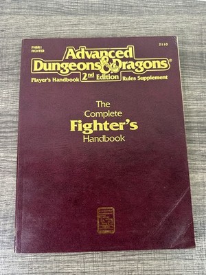 Advanced Dungeons & Dragons AD&D 2nd Ed The Complete Fighter's Handbook TSR 2110