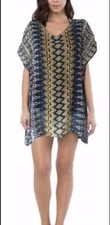O'Neill Women's Summer Lightweight Beach Cover Up, Blue And Yellow, Size Medium