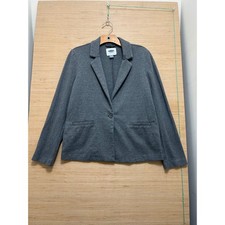 Old Navy Womens Gray Knit Blazer Jacket Single Button Notch Lapel Size Small