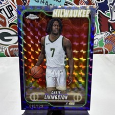 2024-25 Topps Chrome Chris Livingston #70 Purple Geometric Refractor /129 Bucks