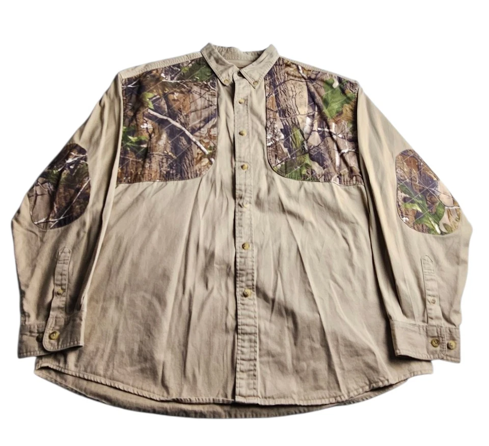 Magellan Sportswear Khaki Shooting Shirt Realtree Camo Men 3XL Gorpcore Hunting  - Image 2 of 4