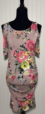 My Bump Dress Shoulder Cut Out Floral Maternity Size Small Fitted Flowers