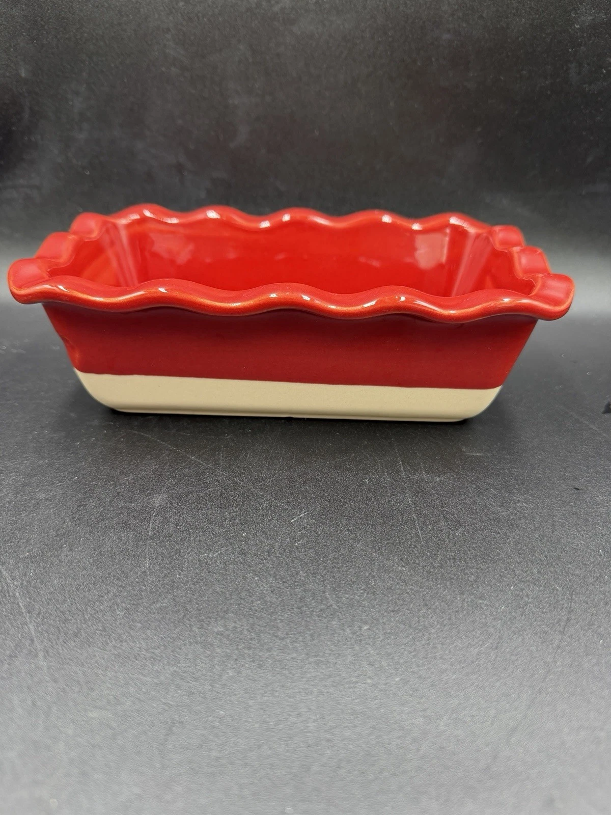 (3) Emile Henry Pan red Ruffled Bread Loaf Baking Dishes France 0209 6175
Opens in a new window or t