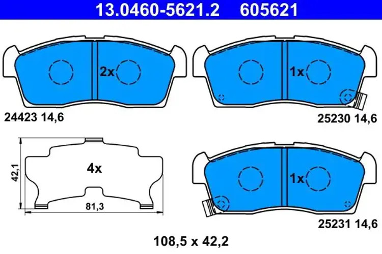 Brake pads 13.0460-5621.2 ATE for PEUGEOT CITROËN MITSUBISHI SUZUKI
