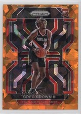 2021-22 Panini Prizm Orange Ice Prizm Greg Brown III #291 0b3