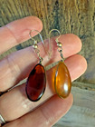 Beautiful Vintage amber two colors french wire earrings — photo 2