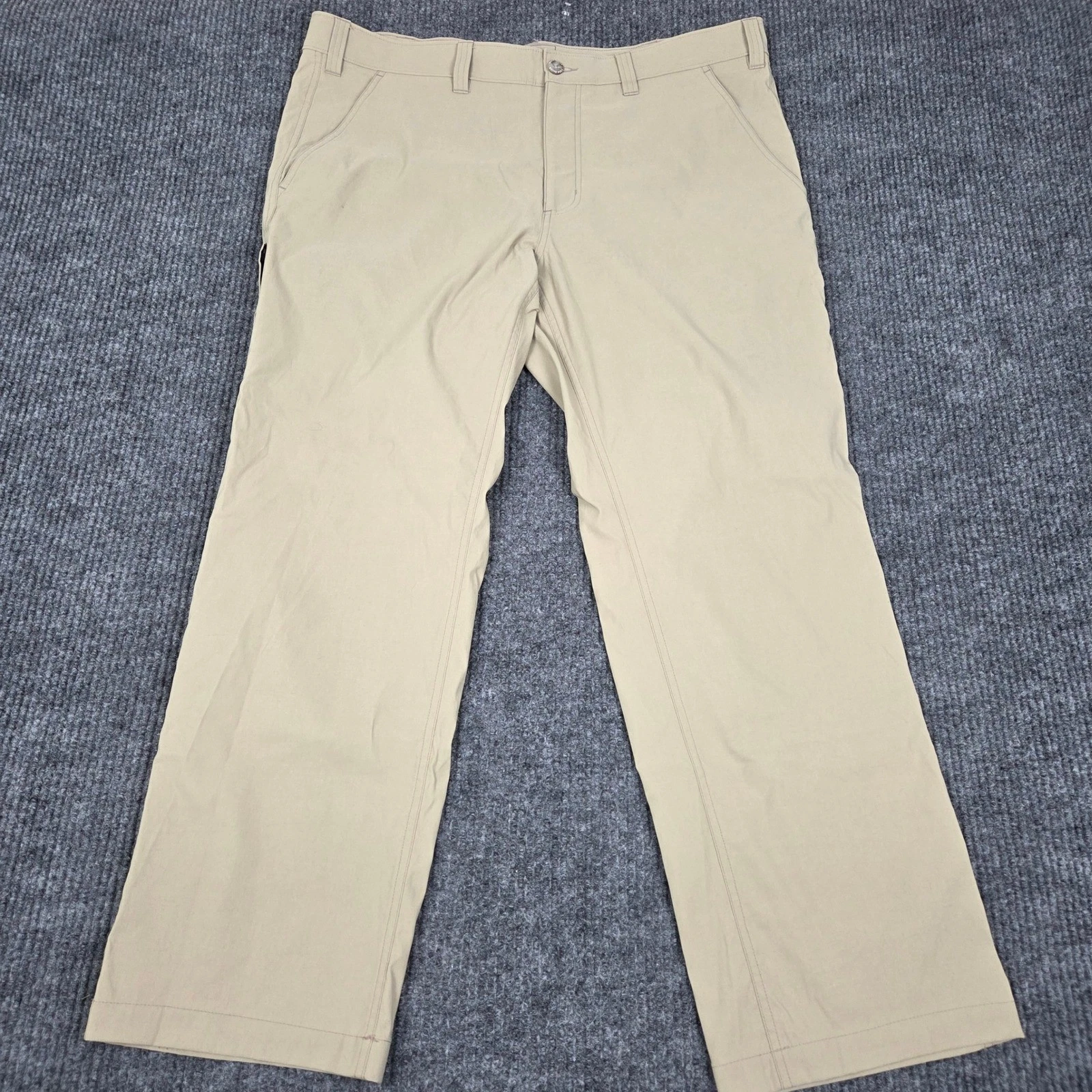 Eddie Bauer Travex Mens 38x30 Khaki Nylon Stretch Hiking Travel Pants 26234