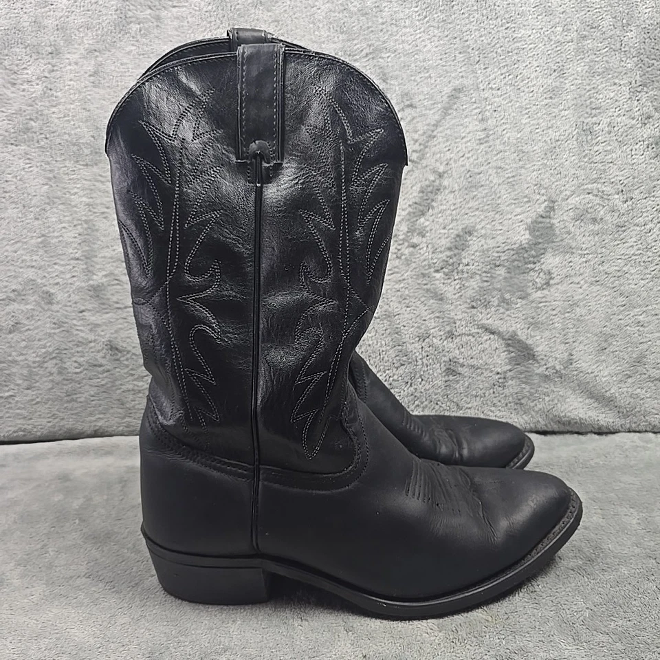 Botas de Cuero Wrangler Western para Hombres Talla 9.5 EE Negras Rodeo Vaquero Hechas en EE. UU. Foto 2 de 4