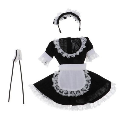 Modische süße Puppe Dienstmädchen Kleid 1/4 Bjd Puppe Cosplay Kleidung Spielzeug Zubehör