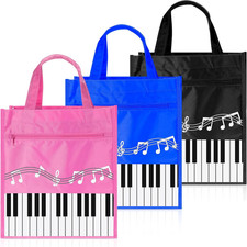 3 Pcs Piano Keys Handbag Reusable Tote Bag Shoulder Shopping Bag for Music Teach