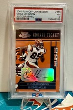 2001 Playoff Contenders - Rookie Ticket Chad Johnson #113 (AU, RC) Auto PSA 7