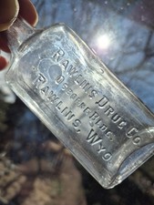 Rawlins Drug Co. Pharmacy Druggist Bottle Osborne Building, Rawlins, Wyoming