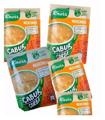 Rote Linsen Fertigsuppe  von Knorr Tassenportionen 5 Er  Pack.