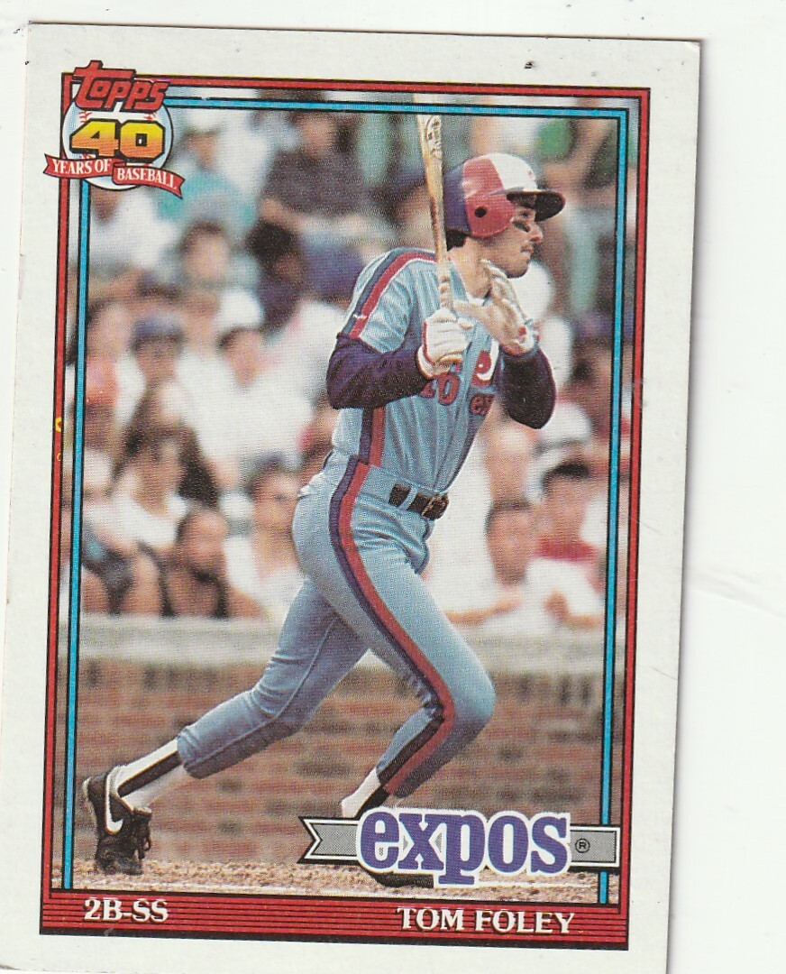 FREE SHIPPING-MINT-1991 Topps Tom Foley #773 EXPOS PLUS BONUS CARDS