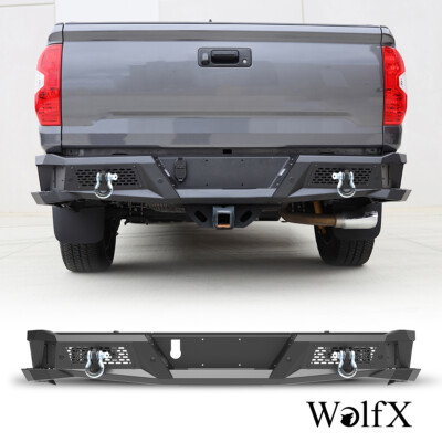 For 2014-2021 Toyota Tundra Rear Step Bumper New Black Steel Rear Bumper 14-21