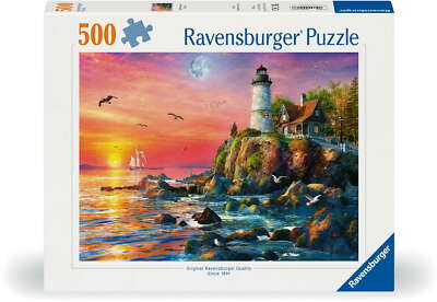 500 Teile Ravensburger Puzzle Leuchtturm am Abend 12000217