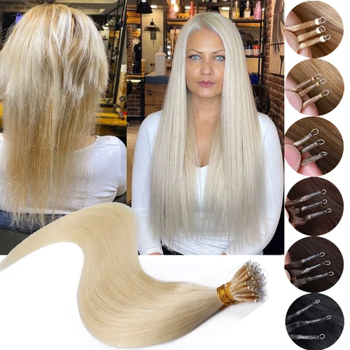 Blonde Nano Ring Remy Human Hair Extensions Pre-Bonded Fusion Keratin Thick 150S
