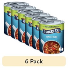  6 pack Progresso Minestrone Soup, Vegetable Classics Canned Soup, 19 oz