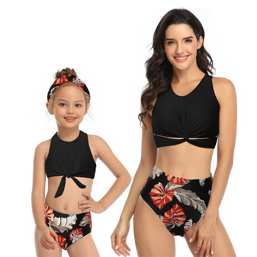 2024 Mom Daughter Swimsuit Family Matching Men Boy Summer Beach Bathing Swimwear - Picture 4 of 19