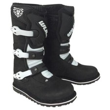 Wulfsport Cub Trials Kids Motocross Boots Off Road Motorbike Youth Black White