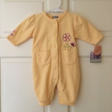 NEW Carters Infant 3M Jumpsuit Yellow One Piece Long Sleeve Snaps NWT