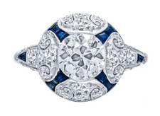 Art Deco Style 2.47CT Old European Cut Cubic Zirconia Women's Engagement Ring