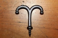 Antique Vintage Under Shelf Screw in Coat Hat Closet Hook Hanger Cast Iron M-16