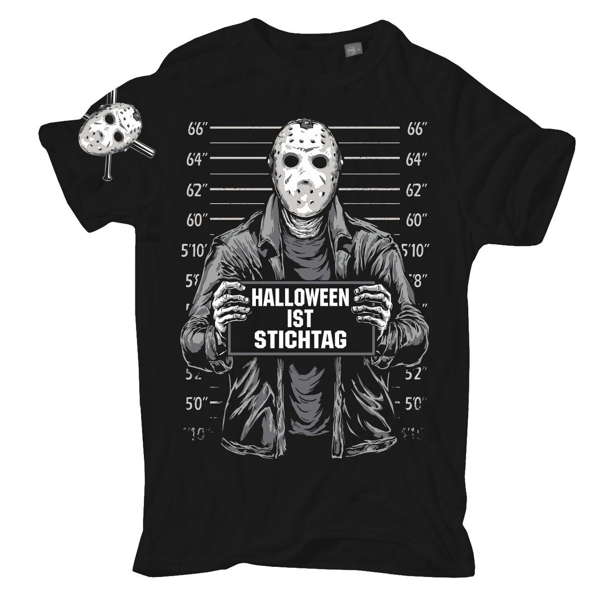 Tiorhooe Halloween T-Shirt Herren - Blutiges Horror Design Mit Totenkopf
