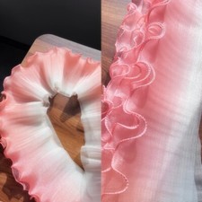 1/0.5m Gradient Organza Gerüscht Stoff Plissiert Spitzenrand Tüll Kante Sewing