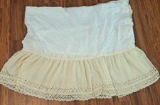 Twin Bed Skirt Dust Ruffle Eyelet Lace Ivory Cottage Farmhouse Romance