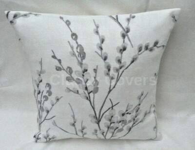 Laura Ashley Designer Kissenbezug PUSSY WILLOW weiß Stahlstoff verschiedene Größen
