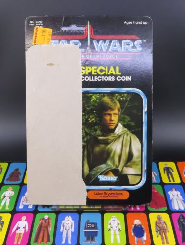 Vintage Star Wars Luke Skywalker Battle Poncho Card Back The Power of the Force - Afbeelding 1 van 13