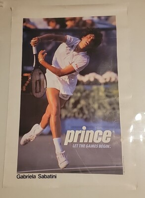 PRINCE TENNIS POSTER 1989 GABRIELA SABATINI VERY RARE | eBay