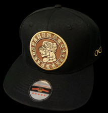 CUSTOM CHICANO 3D MAYAN CALENDAR MEN SNAPBACK HAT BLACK LOWRIDER BIKER