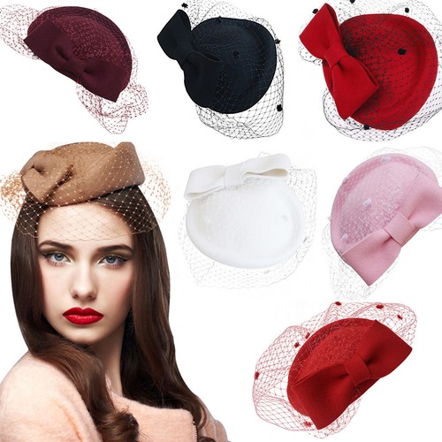 A082 Lady Womens Dress Fascinator Wool 