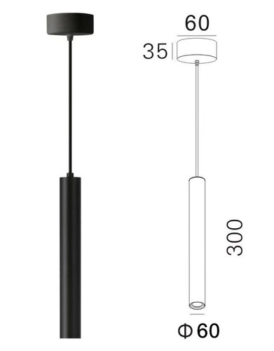 12W LED cylinder pendant light Long 