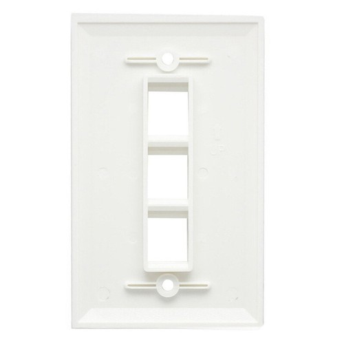 RJ45 Face Plate Wall Socket Cat6 Cat5e Ethernet Single Gang 3 Port - Afbeelding 3 van 3