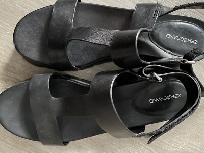 Cole Haan  Zero Grand Black Leather Slingback Sandals, size 9
