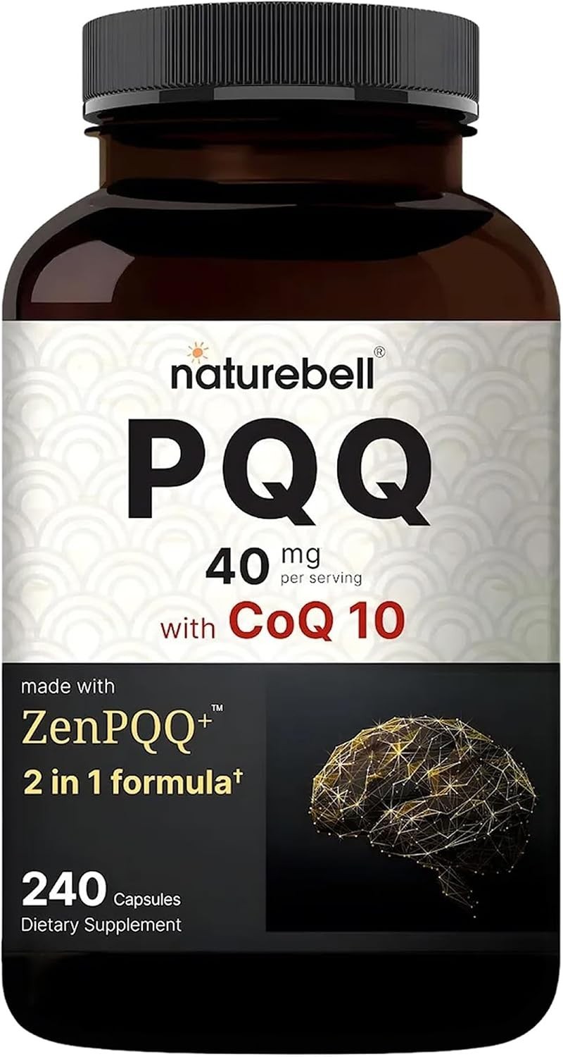 Naturebell PQQ 40Mg per Serving with Coq10, 240 Capsules | Active Pyrroloquinoli