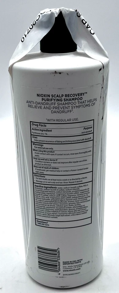 Nioxin Scalp Recovery Pyrithione Zinc Medicating Cleanser - 33.8FL.Oz - Image 2 of 2