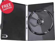 Premium Black Single CD DVD Blu Ray Disc Case 14mm Thick 10 Pack