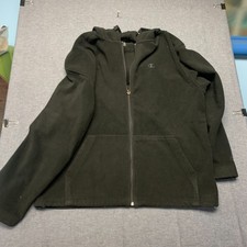 Champion Men's Jacket Size L Black Full Zip Hoodie Fleece Warm Casual Coat