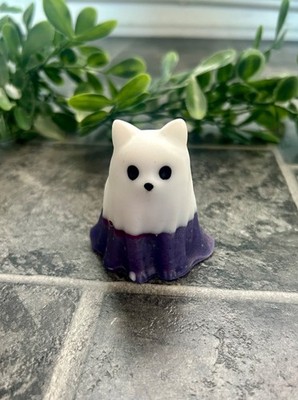 Dunkellila und weiß Mischung Katze Geist Ornament süß gruselig Gothic Deko Geschenk