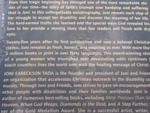 Joni Eareckson Tada "JONI" (25th Anniversary) 8 Cassette Tape Set Audiobook New - Picture 7 of 13