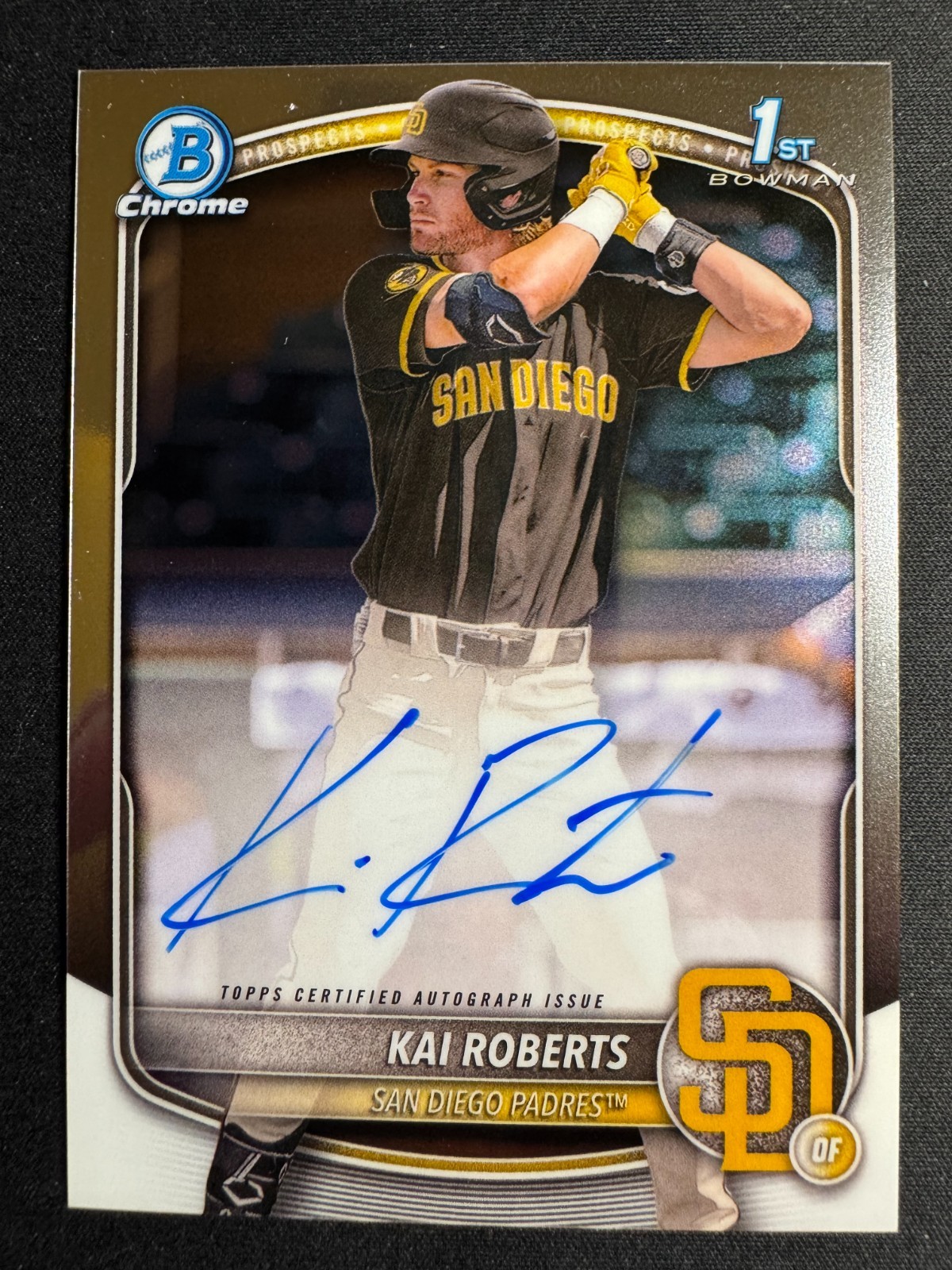 2025 Bowman Chrome - Prospect Autographs Kai Roberts, 1st Chrome #CPA-KR