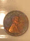 1925 Lincoln Wheat Cent Penny rainbow toned