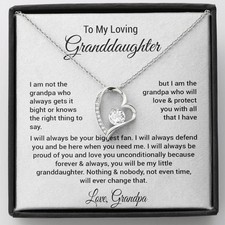 To My Granddaughter Necklace, Xmas Birthday Gift For Granddaughter from Grandpa