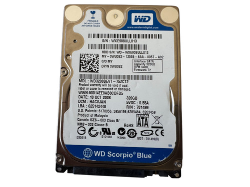 Western Digital Scorpio Blue WD3200BEVT 320GB 2,5" SATA Laptop Festplatte HDD